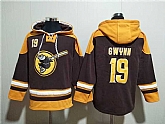 Men's San Diego Padres #19 Tony Gwynn Brown Gold Ageless Must-Have Lace-Up Pullover Hoodie,baseball caps,new era cap wholesale,wholesale hats